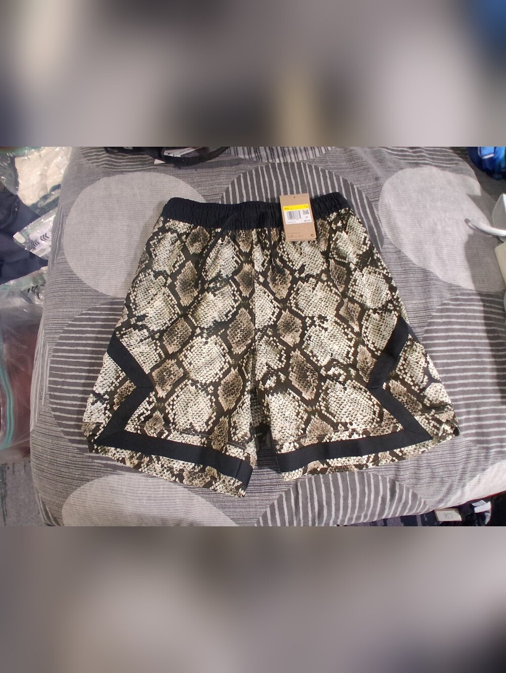 Jordan Snake-Print Shorts in Black and Cream